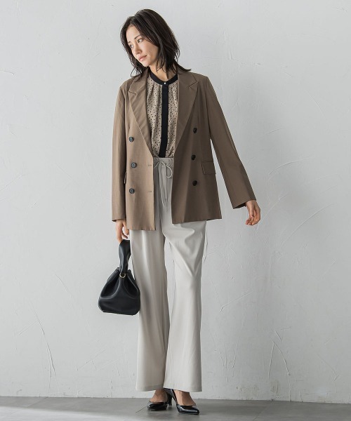 LAUTREAMONT(ロートレアモン)の「【WEB限定】Active Beautyワイドパンツ≪洗濯機で洗える≫(スラックス・レディース・ベージュ/カーキ/ブラック・7号/11号/9号)」の4枚目の写真