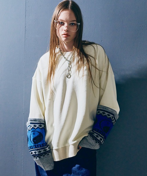 RNA(アールエヌエー)の「M2585 ニットコンビトレーナー(スウェット・レディース・アイボリー/レッド/ブラック・MEDIUM)」の18枚目の写真