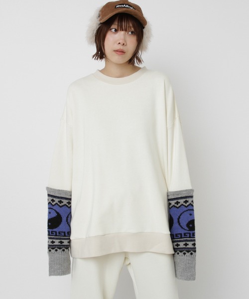 RNA(アールエヌエー)の「M2585 ニットコンビトレーナー(スウェット・レディース・アイボリー/レッド/ブラック・MEDIUM)」の4枚目の写真