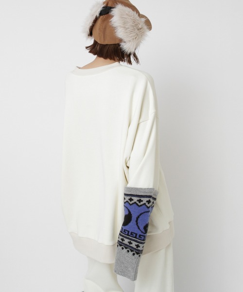 RNA(アールエヌエー)の「M2585 ニットコンビトレーナー(スウェット・レディース・アイボリー/レッド/ブラック・MEDIUM)」の6枚目の写真