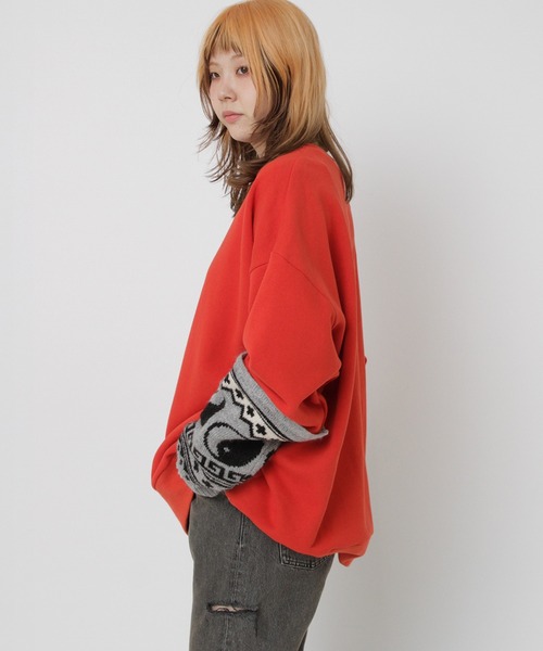 RNA(アールエヌエー)の「M2585 ニットコンビトレーナー(スウェット・レディース・アイボリー/レッド/ブラック・MEDIUM)」の8枚目の写真