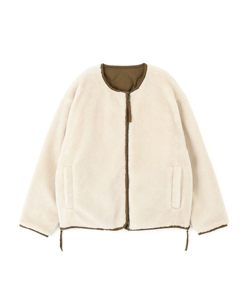 TAION（タイオン）の「◆【TAION コラボ】リバーシブルボアダウンブルゾン（ブルゾン・レディース・ネイビー/カーキ・MEDIUM）」の4枚目の写真