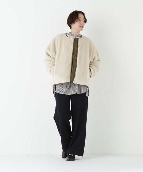 TAION（タイオン）の「◆【TAION コラボ】リバーシブルボアダウンブルゾン（ブルゾン・レディース・ネイビー/カーキ・MEDIUM）」の20枚目の写真