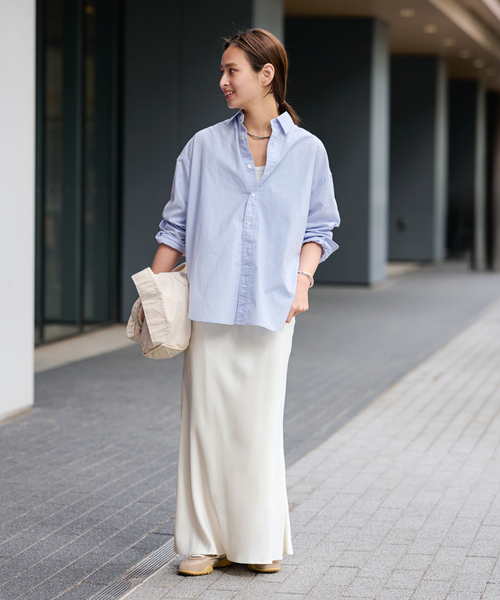 FRAMeWORK(フレームワーク)の「≪追加≫シルキーキュプラバイアススカート(スカート・レディース・ブラウン/ホワイト系その他・40/38/36)」の3枚目の写真