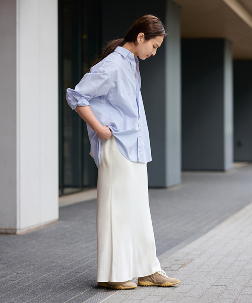 FRAMeWORK(フレームワーク)の「≪追加≫シルキーキュプラバイアススカート(スカート・レディース・ブラウン/ホワイト系その他・40/38/36)」の5枚目の写真