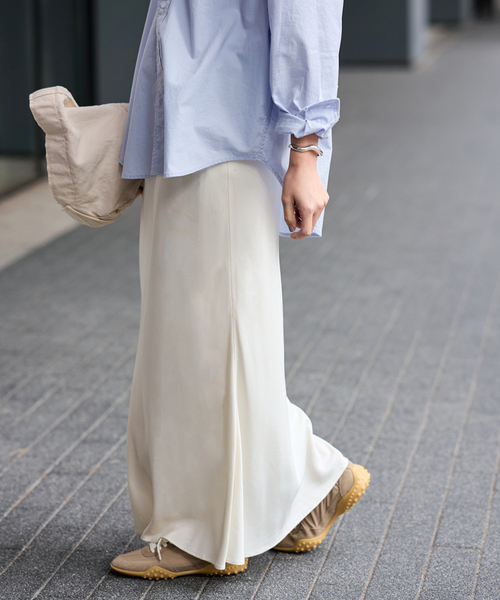 FRAMeWORK(フレームワーク)の「≪追加≫シルキーキュプラバイアススカート(スカート・レディース・ブラウン/ホワイト系その他・40/38/36)」の7枚目の写真