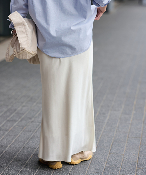 FRAMeWORK(フレームワーク)の「≪追加≫シルキーキュプラバイアススカート(スカート・レディース・ブラウン/ホワイト系その他・40/38/36)」の8枚目の写真