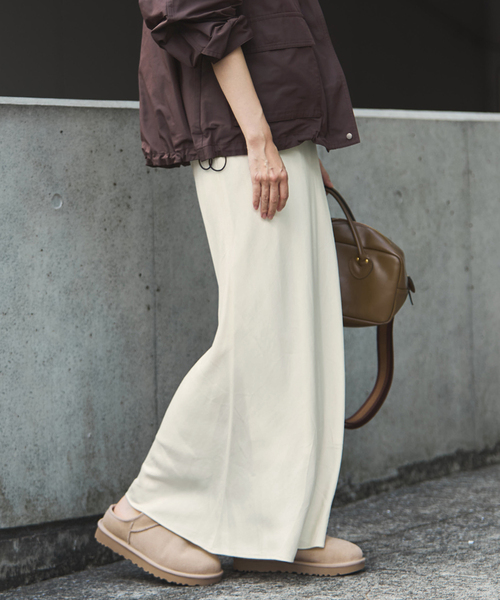 FRAMeWORK(フレームワーク)の「≪追加≫シルキーキュプラバイアススカート(スカート・レディース・ブラウン/ホワイト系その他・40/38/36)」の12枚目の写真