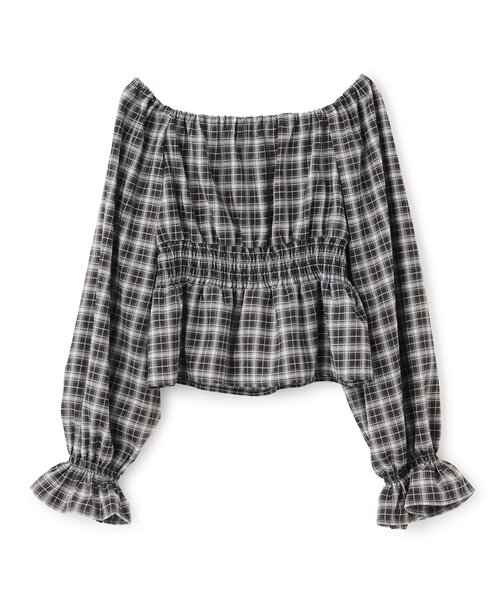 LOVETOXIC（ラブトキシック）の「チェックオフショルブラウス（シャツ/ブラウス・キッズ・ベージュ/ブラック/オフホワイト・M:150cm/S:140cm/L:160cm/130cm）」の10枚目の写真