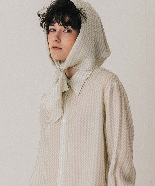CREDONA(クレドナ)の「GEOMETRIC SHIRT/ジオメトリックシャツ(シャツ/ブラウス・レディース・ブラウン/ベージュ・FREE)」の11枚目の写真