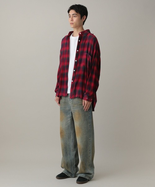 LAND MUSEUM(ランドミュージアム)の「LAND MUSEUM/ダメージオーバーチェックシャツ(シャツ/ブラウス・メンズ・グレー/レッド・LARGE/MEDIUM)」の10枚目の写真