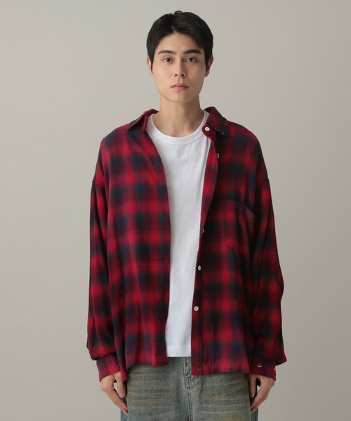 LAND MUSEUM(ランドミュージアム)の「LAND MUSEUM/ダメージオーバーチェックシャツ(シャツ/ブラウス・メンズ・グレー/レッド・LARGE/MEDIUM)」の13枚目の写真