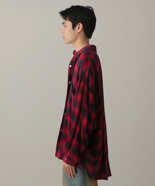 LAND MUSEUM(ランドミュージアム)の「LAND MUSEUM/ダメージオーバーチェックシャツ(シャツ/ブラウス・メンズ・グレー/レッド・LARGE/MEDIUM)」の15枚目の写真
