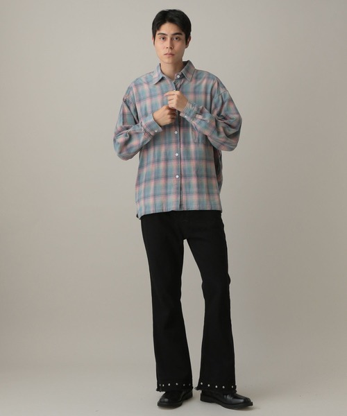 LAND MUSEUM(ランドミュージアム)の「LAND MUSEUM/ダメージオーバーチェックシャツ(シャツ/ブラウス・メンズ・グレー/レッド・LARGE/MEDIUM)」の17枚目の写真