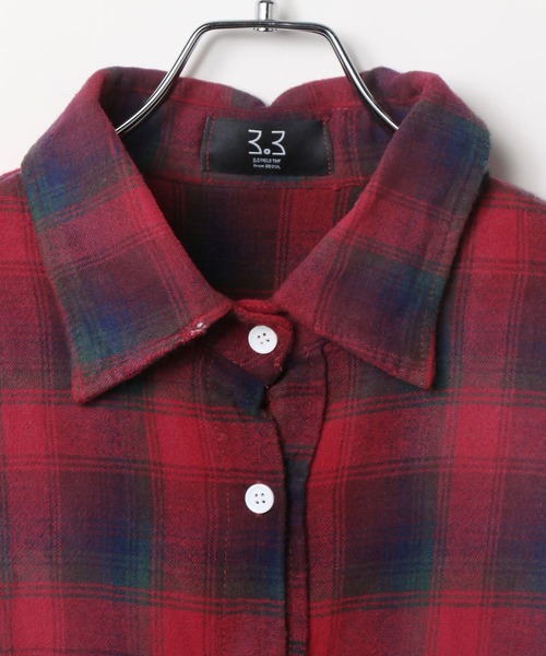 LAND MUSEUM（ランドミュージアム）の「LAND MUSEUM／ダメージオーバーチェックシャツ（シャツ/ブラウス・メンズ・グレー/レッド・LARGE/MEDIUM）」の17枚目の写真