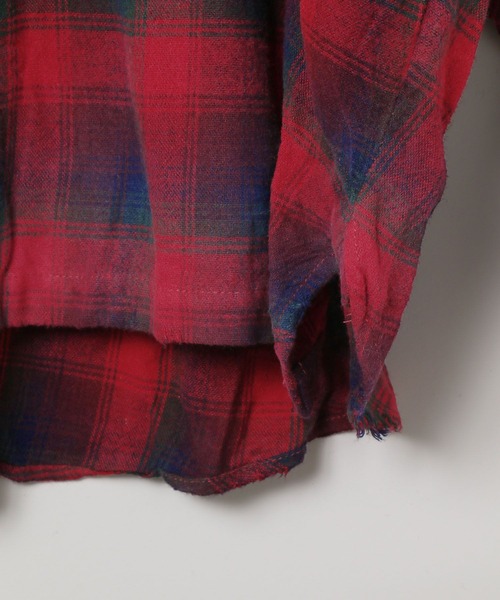 LAND MUSEUM（ランドミュージアム）の「LAND MUSEUM／ダメージオーバーチェックシャツ（シャツ/ブラウス・メンズ・グレー/レッド・LARGE/MEDIUM）」の21枚目の写真