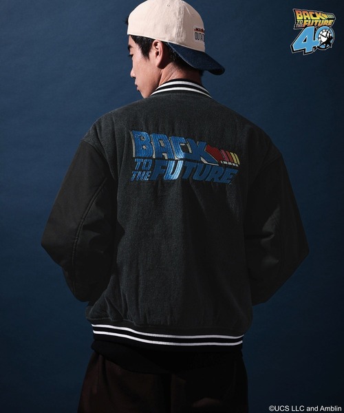 niko and...（ニコアンド）の「【バック・トゥ・ザ・フューチャー】コラボ刺繍スタジャン（スタジャン・メンズ・ブラック/ブルー・MEDIUM/LARGE）」の9枚目の写真