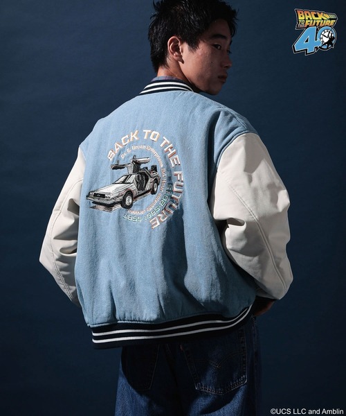 niko and...（ニコアンド）の「【バック・トゥ・ザ・フューチャー】コラボ刺繍スタジャン（スタジャン・メンズ・ブラック/ブルー・MEDIUM/LARGE）」の15枚目の写真