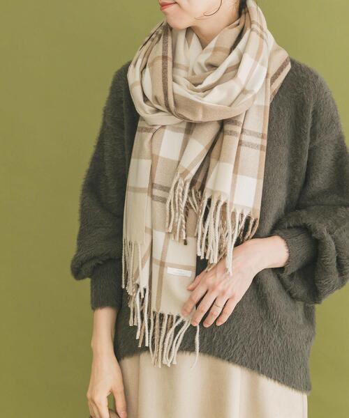 ITEMS URBANRESEARCH（アイテムズ アーバンリサーチ）の「チェックストール（マフラー・レディース・ネイビー/アイボリー/ライトブルー/モカ・-）」の8枚目の写真