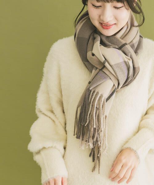 ITEMS URBANRESEARCH（アイテムズ アーバンリサーチ）の「チェックストール（マフラー・レディース・ネイビー/アイボリー/ライトブルー/モカ・-）」の15枚目の写真