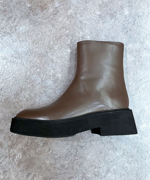 enchanted（エンチャンテッド）の「《APOM》本革プラットフォームサイドジップショートブーツ（ブーツ・レディース・グレー/ブラック・36/37/38/39/35）」の11枚目の写真