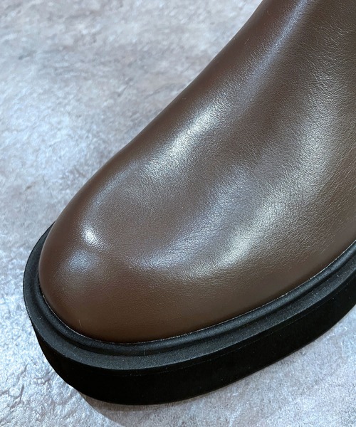 enchanted（エンチャンテッド）の「《APOM》本革プラットフォームサイドジップショートブーツ（ブーツ・レディース・グレー/ブラック・36/37/38/39/35）」の12枚目の写真