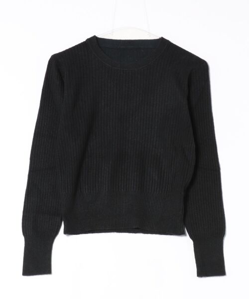 Lace Ladies(レースレディース)の「ウールタッチ クルーネック リブ ニット プルオーバー(ニット/セーター・レディース・アイボリー/ブラック/チャコールグレー/グレー・FREE)」の8枚目の写真