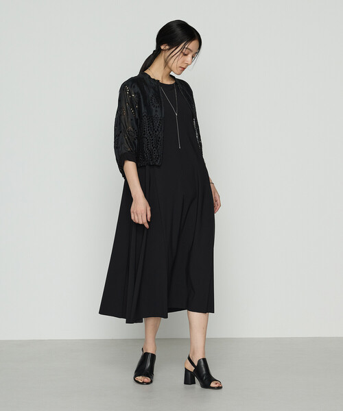 Gabardine K.T（ギャバジンケーティー）の「ユーロジャージー フィット＆フレアワンピース（ワンピース・レディース・ブラック・11号/9号/7号）」の10枚目の写真