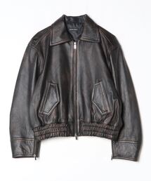 Oversized Real Leather Zip Blouson / オーバーサイズリアルレザージップブルゾン