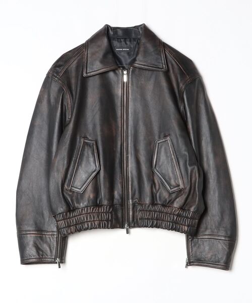 Oversized Real Leather Zip Blouson / オーバーサイズリアルレザー