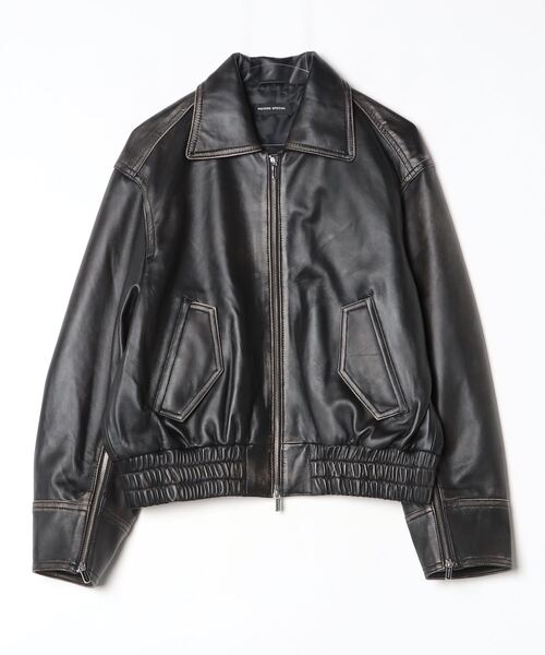 Oversized Real Leather Zip Blouson / オーバーサイズリアルレザー