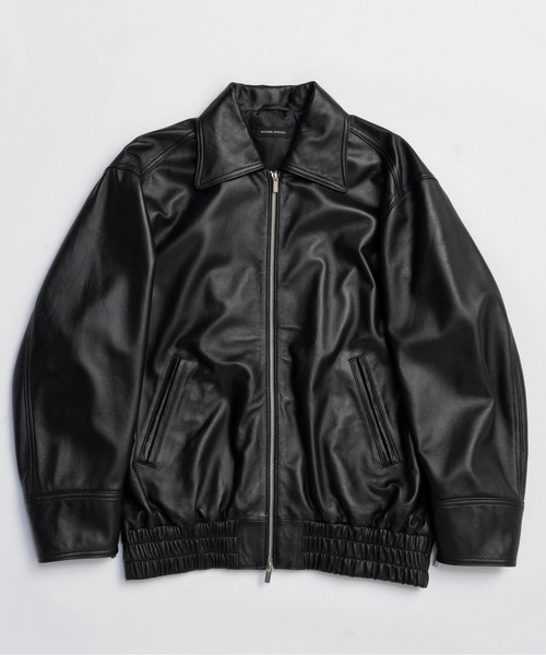 Oversized Real Leather Zip Blouson / オーバーサイズリアルレザー