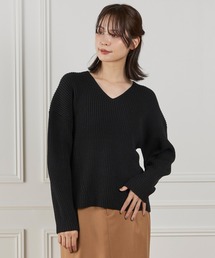 BIOーBLEND Vネックプルオーバーニット