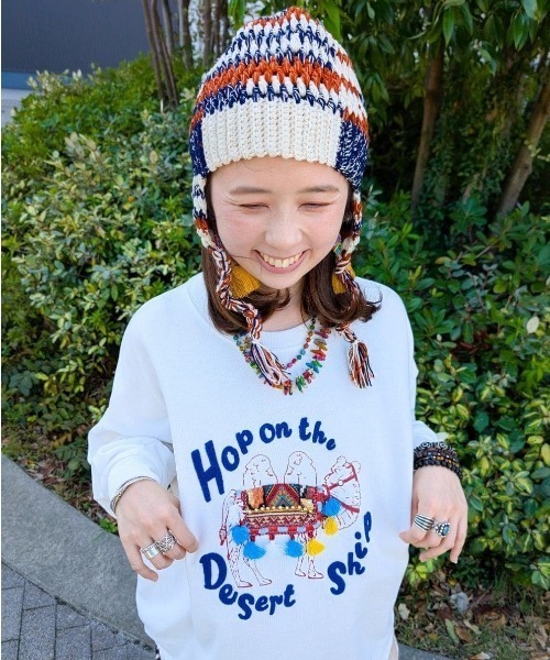 チャイハネ（チャイハネ）の「【チャイハネ】シェイラ耳付きキャップ（ニットキャップ/ビーニー・レディース・ホワイト系その他・FREE）」の6枚目の写真