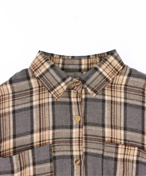 ANAP（アナップ）の「Wポケット オーバーサイズ チェックシャツ（シャツ/ブラウス・レディース・グレー/ブラウン/ネイビー・F）」の12枚目の写真