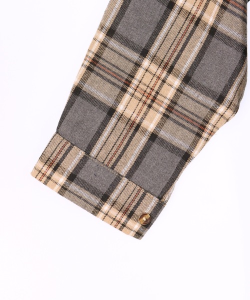 ANAP（アナップ）の「Wポケット オーバーサイズ チェックシャツ（シャツ/ブラウス・レディース・グレー/ブラウン/ネイビー・F）」の14枚目の写真