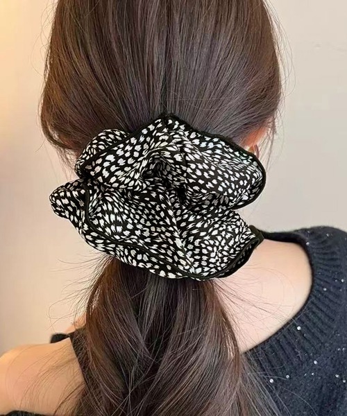 セール】レオパード柄シュシュ ボリューム 髪飾り（シュシュ