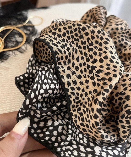 ハンドメイドシュシュM-3900♡レオパードポリエステル♡リボン付♡ ハンドメイドシュシュM-3900♡レオパードポリエステル♡リボン付♡