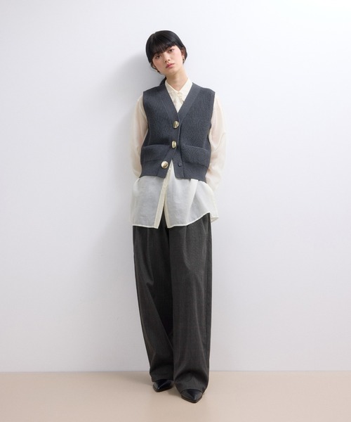 ADAM ET ROPE'（アダムエロペ）の「【WEB限定】チェックバレルパンツ（その他パンツ・レディース・キャメル/ブラウン系その他/スミクロ・38/36）」の5枚目の写真