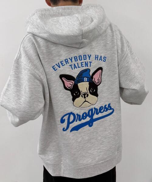 WEGO(ウィゴー)の「WEGO/DOGサガラジップパーカー(パーカー・メンズ・ネイビー/アッシュグレー・LARGE/MEDIUM)」の2枚目の写真