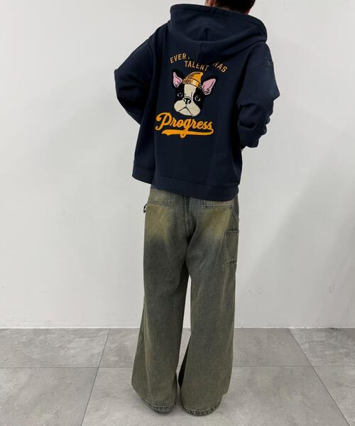 WEGO(ウィゴー)の「WEGO/DOGサガラジップパーカー(パーカー・メンズ・ネイビー/アッシュグレー・LARGE/MEDIUM)」の12枚目の写真