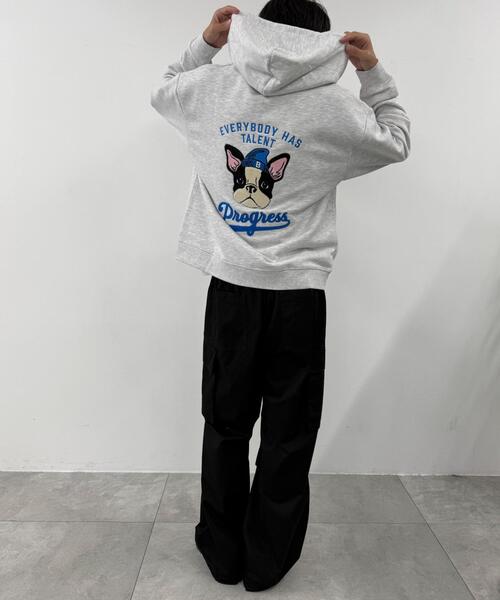 WEGO(ウィゴー)の「WEGO/DOGサガラジップパーカー(パーカー・メンズ・ネイビー/アッシュグレー・LARGE/MEDIUM)」の17枚目の写真