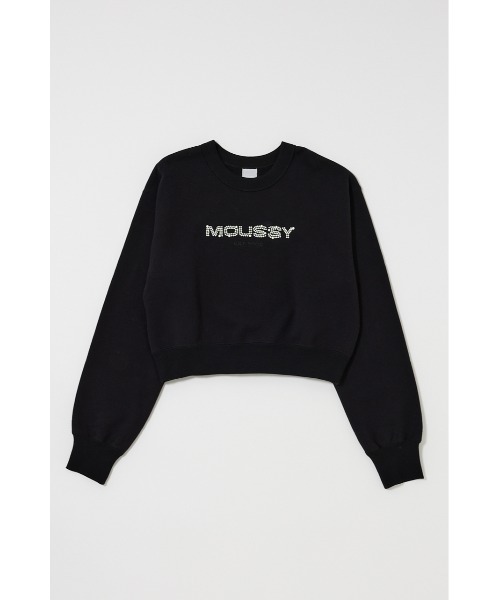 MOUSSY（マウジー）の「【25年AW新作】LITTLE POPS LOGO プルオーバー（スウェット・レディース・ブラック/ネイビー/杢グレー/ライトピンク・FREE）」の5枚目の写真