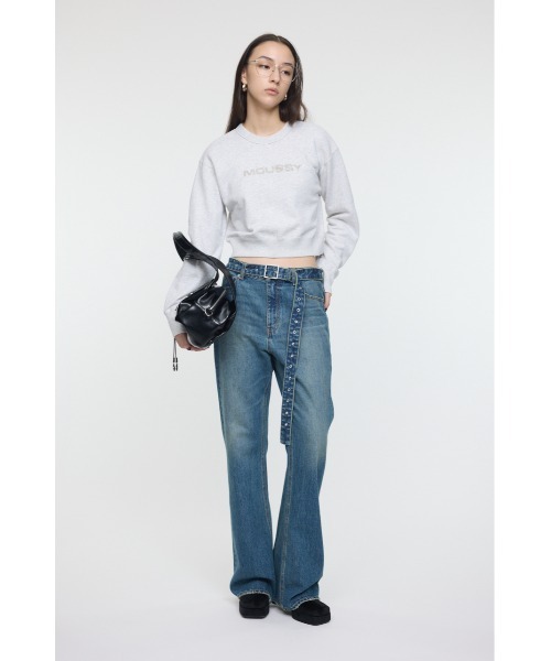 MOUSSY（マウジー）の「【25年AW新作】LITTLE POPS LOGO プルオーバー（スウェット・レディース・ブラック/ネイビー/杢グレー/ライトピンク・FREE）」の16枚目の写真