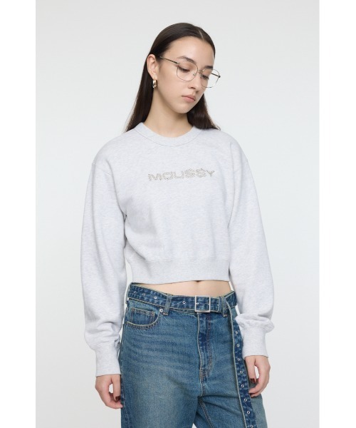 MOUSSY（マウジー）の「【25年AW新作】LITTLE POPS LOGO プルオーバー（スウェット・レディース・ブラック/ネイビー/杢グレー/ライトピンク・FREE）」の17枚目の写真