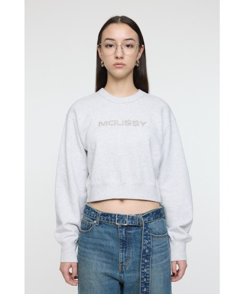 MOUSSY（マウジー）の「【25年AW新作】LITTLE POPS LOGO プルオーバー（スウェット・レディース・ブラック/ネイビー/杢グレー/ライトピンク・FREE）」の18枚目の写真