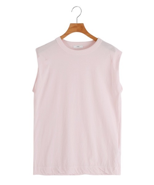 ATON（エイトン）の「ATON / エイトン：【レディース】FRESCA SINGLE JERSEY TANK TOP：KKAGGM0400[DEA]（Tシャツ/カットソー・レディース・ホワイト/ベージュ/ピンク・01）」の3枚目の写真