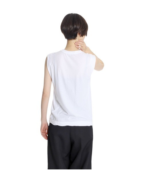 ATON（エイトン）の「ATON / エイトン：【レディース】FRESCA SINGLE JERSEY TANK TOP：KKAGGM0400[DEA]（Tシャツ/カットソー・レディース・ベージュ/ホワイト/ピンク・01）」の7枚目の写真