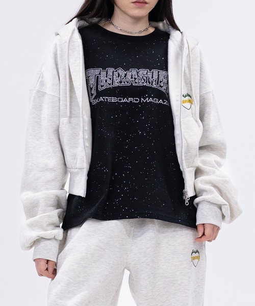 at】〔THRASHER/スラッシャー〕ショート ダブルジップパーカー