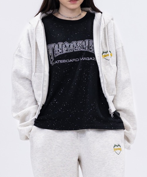 セール】【at】〔THRASHER/スラッシャー〕ショート ダブルジップ